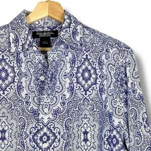 VTG Brooks Brothers 100% Linen Country Club Paisley Pattern Size Small Purple